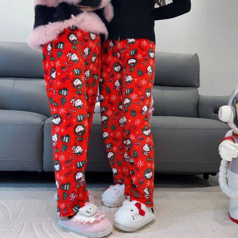 🎀 Kawaii Sanrio Hello Kitty Christmas Pajama Pants 🌸✨